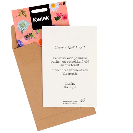 1000 bloemetjes bedankt - bedankje zadenpakket met ansichtkaart in Japanse envelop, afbeelding 2 van 4