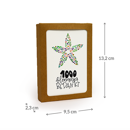 1000 bloemetjes bedankt - Bedankje zaden in glazen flesje met kaart en standaard, afbeelding 5 van 5